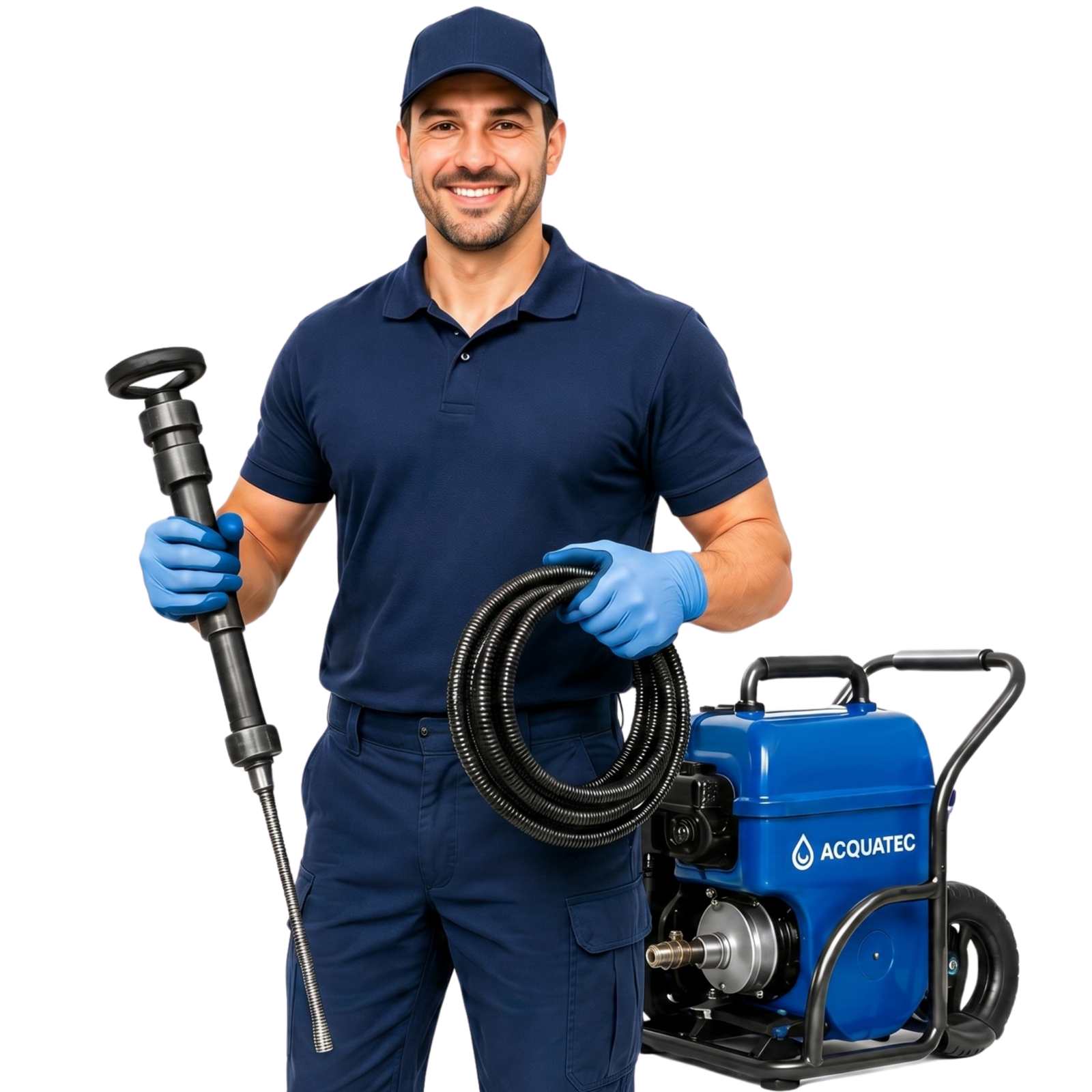 Profissional Acquatec Desentupidora com equipamentos